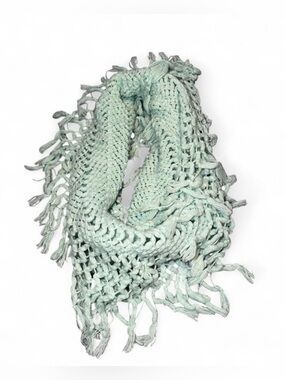 American Eagle Outfitters Mint Green Crochet infinity Fringe Scarf
